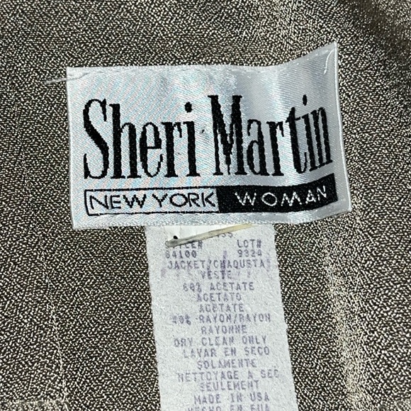 Sheri Martin METALLIC beige Blazer women’s 3XL  open Front Flowy Cardigan Jacket - Picture 4 of 13